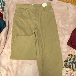 Tan Corduroy barrel Pants. Still with tags